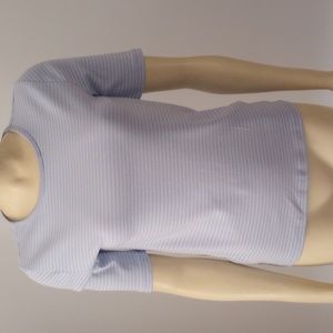 J Crew Slim perfect T-shirt in striped baby blue